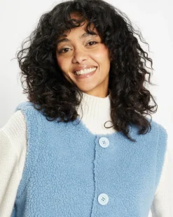 Lou Andrea Gilets Et Cardigans|Gilet réversible en Fausse Fourrure 373 Mont bleu