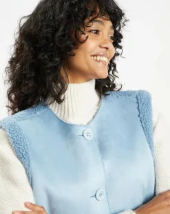 Lou Andrea Gilets Et Cardigans|Gilet réversible en Fausse Fourrure 373 Mont bleu