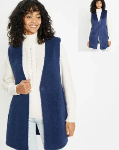 Lou Andrea Gilets Et Cardigans|Gilet réversible en Fausse Fourrure Dafne indigo