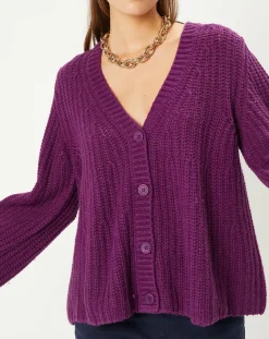 Stella Forest Gilets Et Cardigans|Gilet évasé en Laine & Alpaga mélangés Théodore violet