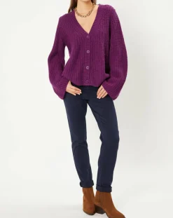 Stella Forest Gilets Et Cardigans|Gilet évasé en Laine & Alpaga mélangés Théodore violet