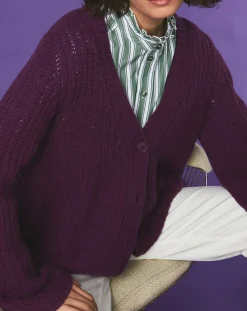 Stella Forest Gilets Et Cardigans|Gilet évasé en Laine & Alpaga mélangés Théodore violet