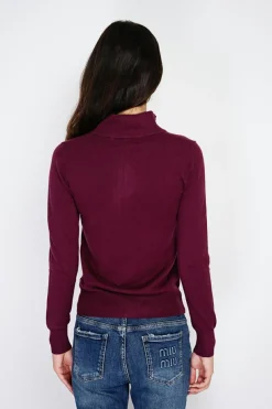 C&Jo Gilets Et Cardigans|Gilet zippé en Cachemire mélangé bordeaux