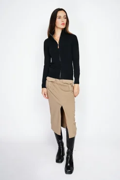 C&Jo Gilets Et Cardigans|Gilet zippé en Cachemire mélangé noir