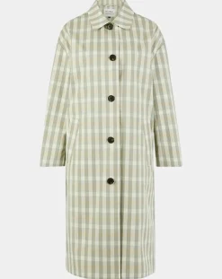 Galeries Lafayette Manteaux|Imperméable en Coton Louis à carreaux beige