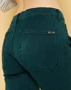 Acquaverde Pantalons|Jean Denim Georgia vert bouteille