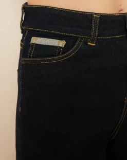 Hotel Particulier Jeans|Jean 3/4 évasée bleu foncé