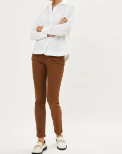 Galeries Lafayette Jeans|Jean ajusté Gerly en Toile de coton noisette