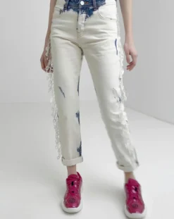 Desigual Jeans|Jean Bleach blanc/bleu