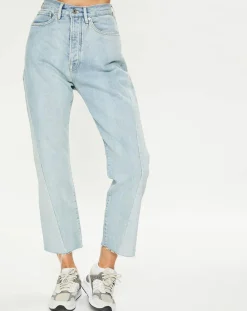 Scotch & Soda Jeans|Jean boyfriend crop det couture bleu clair