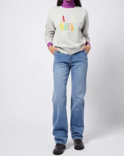 Esprit Jeans|Jean coupe droite taille haute bleu moyen