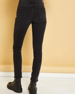 Acquaverde Jeans|Jean droit Chiara noir vintage