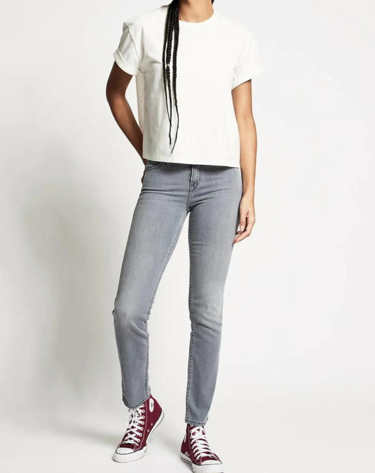 Lee Jeans|Jean droit Elly Hr gris