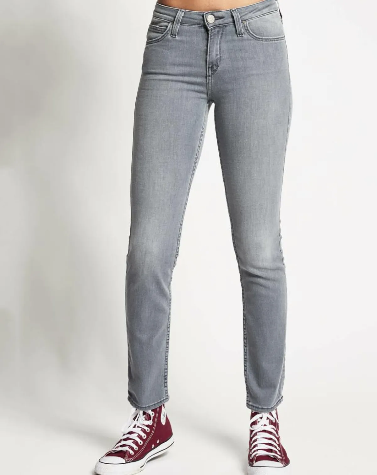 Lee Jeans|Jean droit Elly Hr gris
