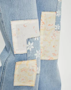 Billabong Jeans|Jean flare x Wrangler Patchwork bleu clair