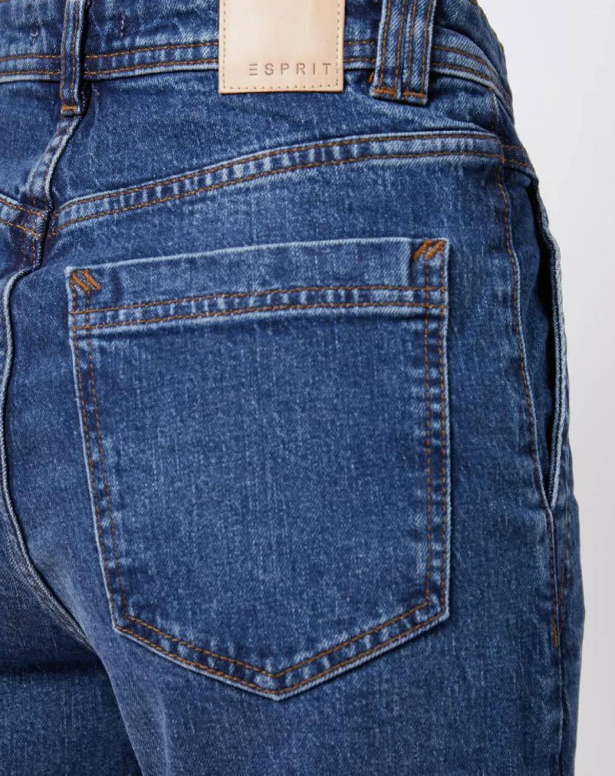 Esprit Jeans|Jean mom en Coton épais bleu moyen