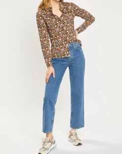 Scotch & Soda Jeans|Jean Regular Fit taille haute Sky bleu brut