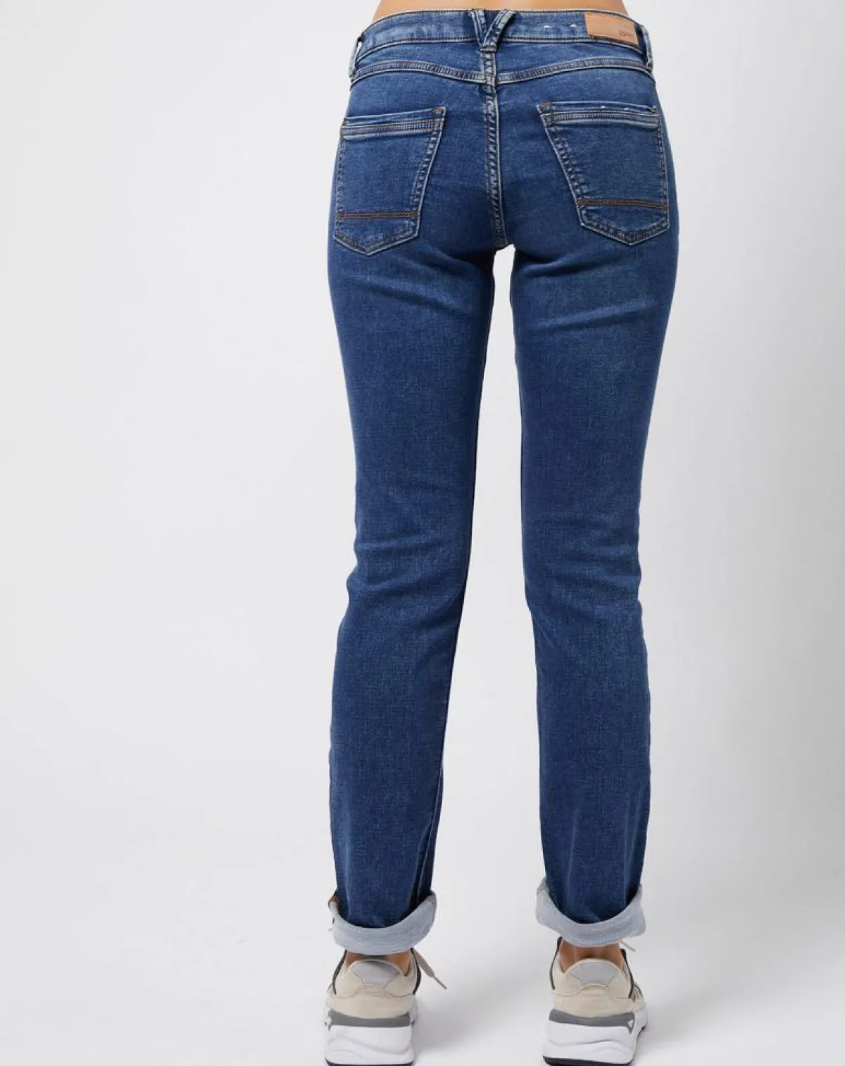 Esprit Jeans|Jean stretch Slim en coton biologique mélangé bleu moyen