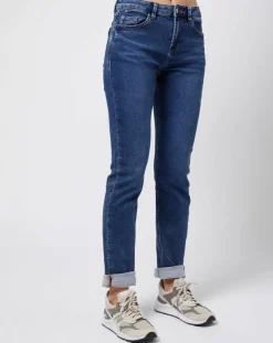 Esprit Jeans|Jean stretch Slim en coton biologique mélangé bleu moyen