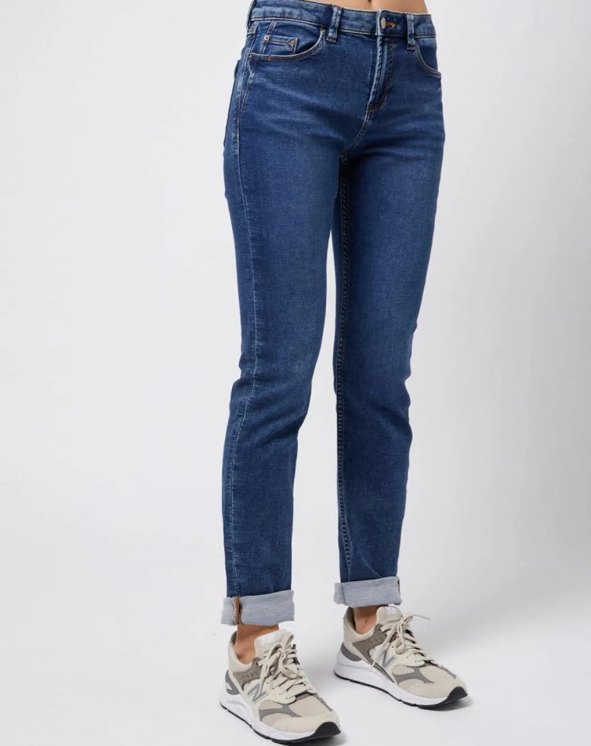 Esprit Jeans|Jean stretch Slim en coton biologique mélangé bleu moyen