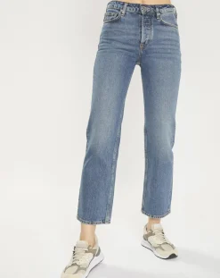 Scotch & Soda Jeans|Jean Taille haute Droit The Sky bleu moyen