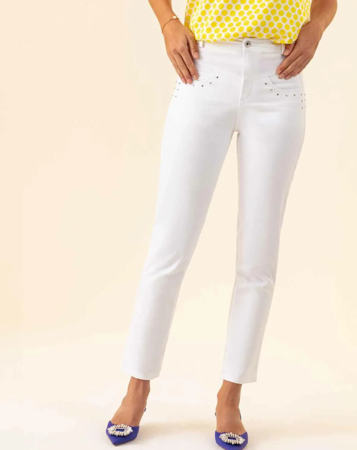 Bleu Blanc Rouge Jeans|Jean Trefle blanc
