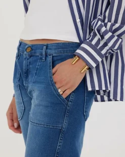 Acquaverde Jeans|Jean wide-leg Georgia bleu