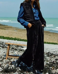 Lauren Vidal Pantalons|Jogging en Velours Zana noir