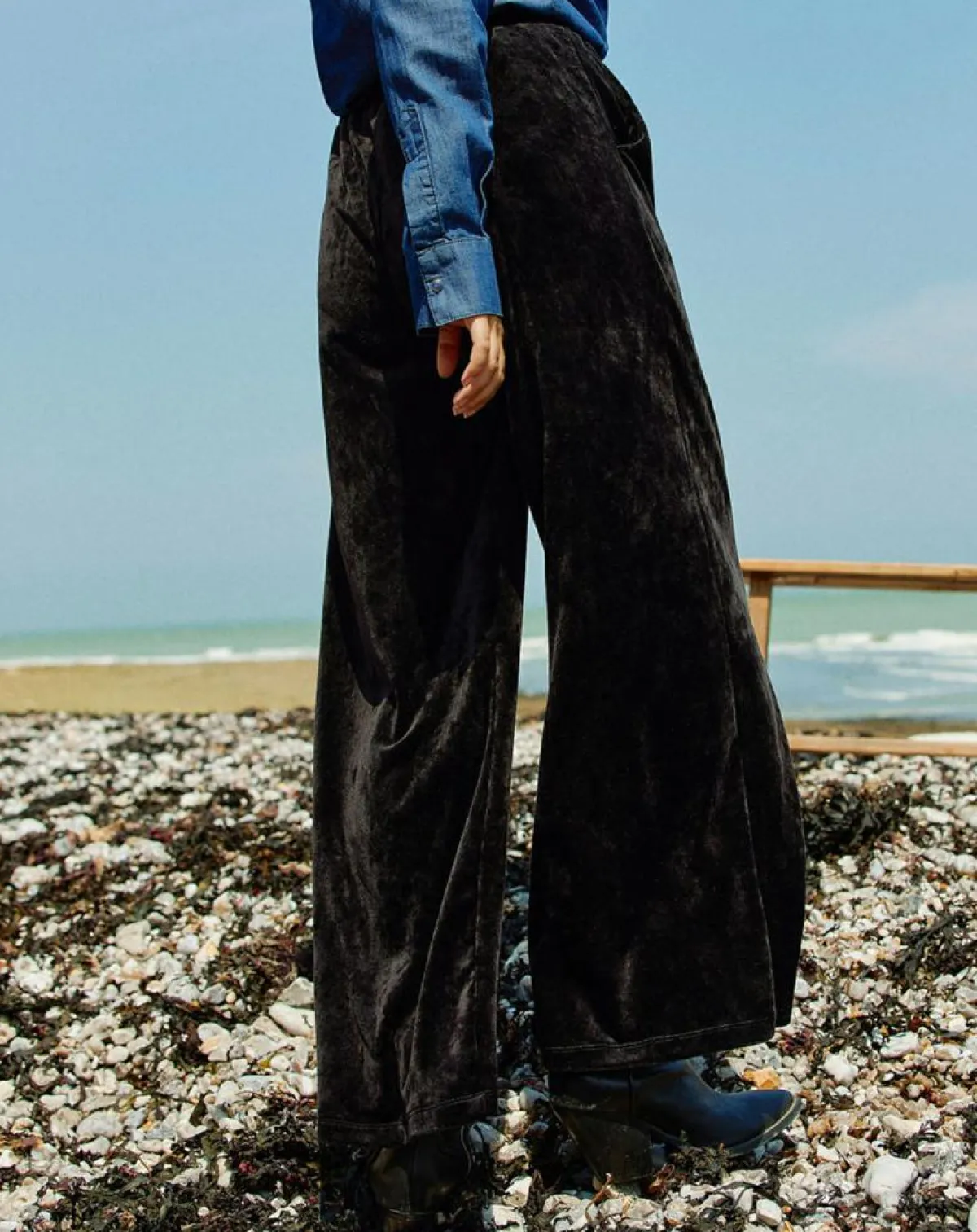 Lauren Vidal Pantalons|Jogging en Velours Zana noir