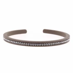 Les Interchangeables Bracelets|Jonc Gomme Strass 1 rang marron glacé clair