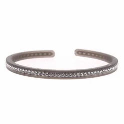 Les Interchangeables Bracelets|Jonc Gomme Strass 1 rang marron foncé