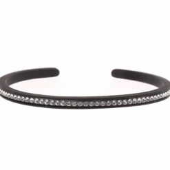 Les Interchangeables Bracelets|Jonc Gomme Strass 1 rang noir