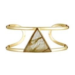 Moonstone Bracelets|Jonc Tara Labradorite en laiton doré