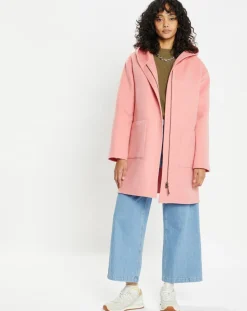 Lou Andrea Manteaux|Manteau 100% Laine Charlotte rose