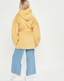 Lou Andrea Manteaux|Manteau 3/4 léger 100% Laine à capuche ocre