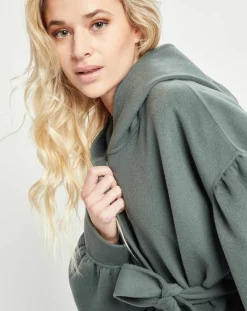 Lou Andrea Manteaux|Manteau 3/4 léger 100% Laine à capuche kaki