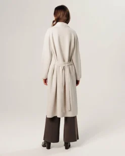 Rodier Manteaux|Manteau Aishwarya long blanc écru