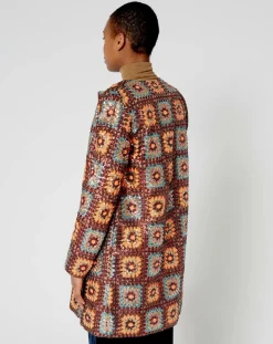 Manoush Manteaux|Manteau Crochet Paillette sequins chocolat