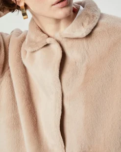 Lou Andrea Manteaux|Manteau en Fausse Fourrure Olivia beige rosé