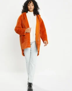 Lou Andrea Manteaux|Manteau en Fausse Fourrure Avi rouille