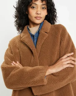 Lou Andrea Manteaux|Manteau en Fausse Fourrure Romy toffee