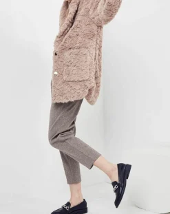 See u Soon Manteaux|Manteau en fausse fourrure Menthe vieux rose