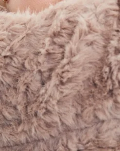 See u Soon Manteaux|Manteau en fausse fourrure Menthe vieux rose