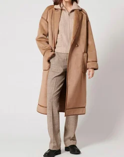 Zapa Manteaux|Manteau en Fausse Peau Monranda camel
