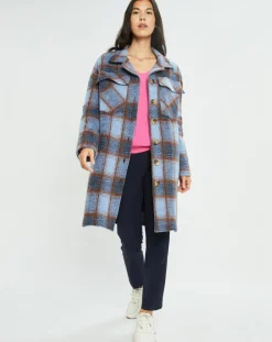 Lauren Vidal Manteaux|Manteau en Laine mélangée Biba ciel