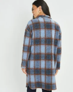 Lauren Vidal Manteaux|Manteau en Laine mélangée Biba ciel