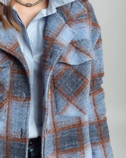 Lauren Vidal Manteaux|Manteau en Laine mélangée Biba ciel