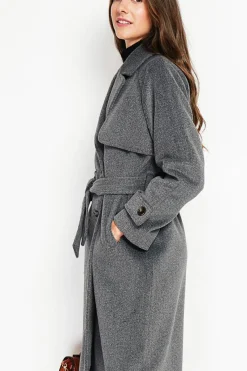 Assuili Manteaux|Manteau en Laine mélangée loup