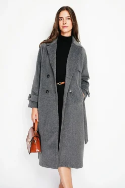 Assuili Manteaux|Manteau en Laine mélangée loup