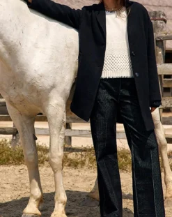 Lauren Vidal Manteaux|Manteau en Laine mélangée Mirav noir